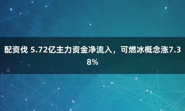 配资伐 5.72亿主力资金净流入，可燃冰概念涨7.38%